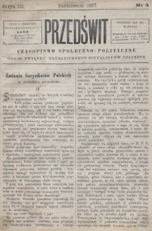 Przedświt : czasopismo społeczno-polityczne : organ Związku Zagranicznego Socyalistów Polskich. 1897, nr 8
