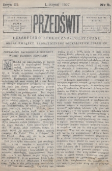 Przedświt : czasopismo społeczno-polityczne : organ Związku Zagranicznego Socyalistów Polskich. 1897, nr 9