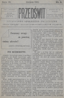 Przedświt : czasopismo społeczno-polityczne : organ Związku Zagranicznego Socyalistów Polskich. 1899, nr 8