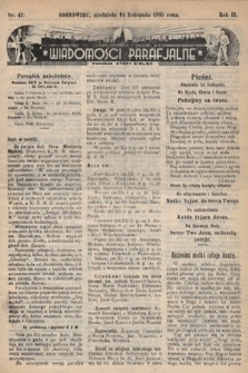 Wiadomości Parafjalne : dodatek do tygodników „Niedziela” i „Przewodnika Katolickiego”. 1935, nr 47