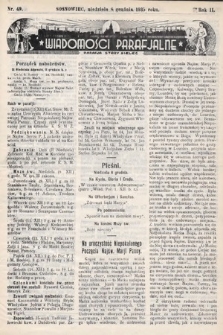 Wiadomości Parafjalne : dodatek do tygodników „Niedziela” i „Przewodnika Katolickiego”. 1935, nr 49