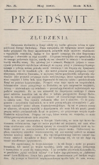 Przedświt : miesięcznik polityczno-społeczny : organ Polskiej Partyi Socyalistycznej. R. 21, 1901, nr 5