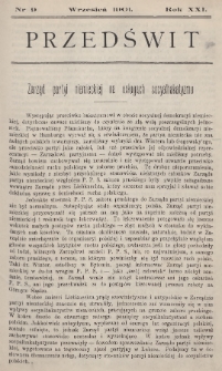 Przedświt : miesięcznik polityczno-społeczny : organ Polskiej Partyi Socyalistycznej. R. 21, 1901, nr 9