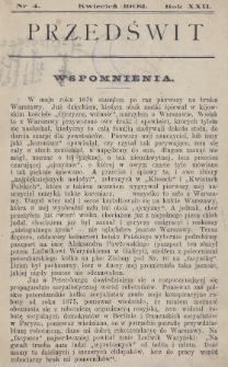 Przedświt : miesięcznik polityczno-społeczny : organ Polskiej Partyi Socyalistycznej. R. 22, 1902, nr 4