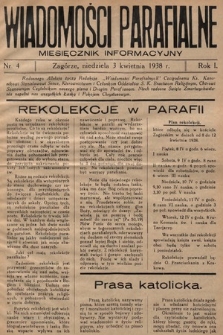 Wiadomości Parafialne : miesięcznik informacyjny. 1938, nr 4