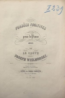 Pensées fugitives : pour le piano : op. 15