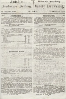 Amtsblatt zur Lemberger Zeitung = Dziennik Urzędowy do Gazety Lwowskiej. 1860, nr 211