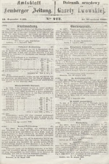 Amtsblatt zur Lemberger Zeitung = Dziennik Urzędowy do Gazety Lwowskiej. 1860, nr 213