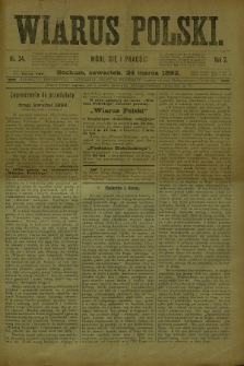 Wiarus Polski. R.2, nr 34 (24 marca 1892)