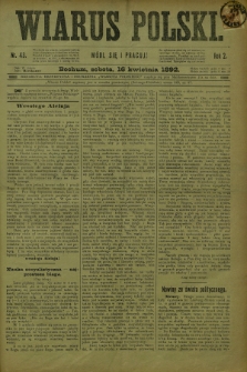 Wiarus Polski. R.2, nr 43 (16 kwietnia 1892)