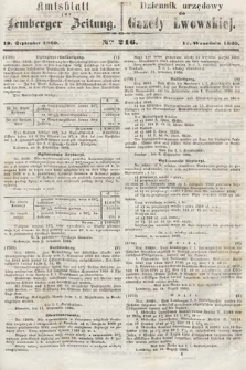 Amtsblatt zur Lemberger Zeitung = Dziennik Urzędowy do Gazety Lwowskiej. 1860, nr 216