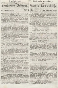 Amtsblatt zur Lemberger Zeitung = Dziennik Urzędowy do Gazety Lwowskiej. 1860, nr 219