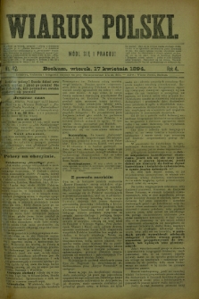 Wiarus Polski. R.4, nr 42 (17 kwietnia 1894)