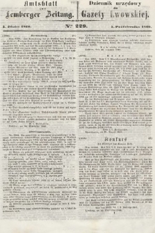 Amtsblatt zur Lemberger Zeitung = Dziennik Urzędowy do Gazety Lwowskiej. 1860, nr 229