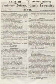 Amtsblatt zur Lemberger Zeitung = Dziennik Urzędowy do Gazety Lwowskiej. 1860, nr 231