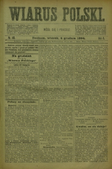 Wiarus Polski. R.4, nr 141 (4 grudnia 1894) + wkładka