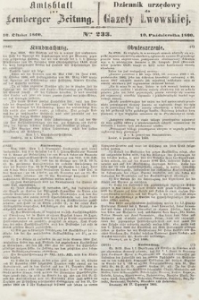 Amtsblatt zur Lemberger Zeitung = Dziennik Urzędowy do Gazety Lwowskiej. 1860, nr 233