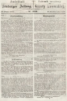 Amtsblatt zur Lemberger Zeitung = Dziennik Urzędowy do Gazety Lwowskiej. 1860, nr 239