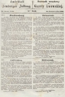 Amtsblatt zur Lemberger Zeitung = Dziennik Urzędowy do Gazety Lwowskiej. 1860, nr 244