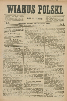 Wiarus Polski. R.6, nr 71 (20 czerwca 1896)