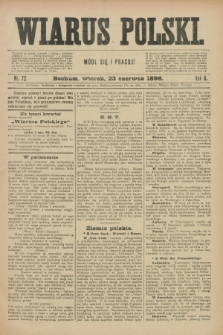 Wiarus Polski. R.6, nr 72 (23 czerwca 1896)