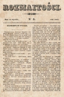 Rozmaitości : pismo dodatkowe do Gazety Lwowskiej. 1847, nr 3