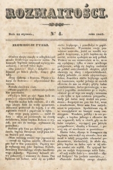 Rozmaitości : pismo dodatkowe do Gazety Lwowskiej. 1847, nr 4