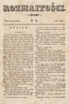 Rozmaitości : pismo dodatkowe do Gazety Lwowskiej. 1847, nr 5