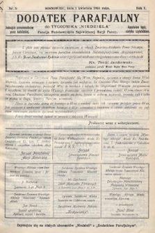 Dodatek Parafjalny do tygodnika „Niedziela” Parafji Wniebowzięcia Najświętszej Marji Panny. 1934, nr 9