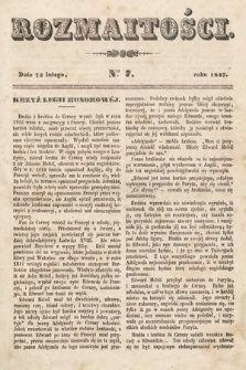 Rozmaitości : pismo dodatkowe do Gazety Lwowskiej. 1847, nr 7