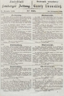 Amtsblatt zur Lemberger Zeitung = Dziennik Urzędowy do Gazety Lwowskiej. 1860, nr 268