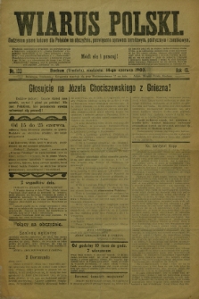 Wiarus Polski : codzienne pismo ludowe dla Polaków na obczyźnie, poświęcone sprawom narodowym, politycznym i zarobkowym. R.13, nr 133 (14 czerwca 1903)