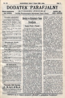 Dodatek Parafjalny do tygodnika „Niedziela” Parafji Wniebowzięcia Najświętszej Marji Panny. 1934, nr 22