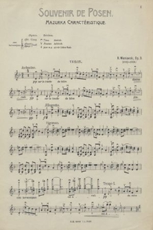 Souvenir de Posen : für Violine und Klavier : op. 3