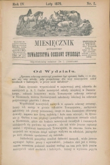 Miesięcznik galicyjskiego Towarzystwa Ochrony Zwierząt. R.4, nr 2 (luty 1879) + wkładka