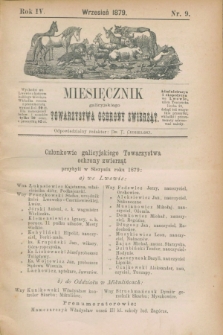 Miesięcznik galicyjskiego Towarzystwa Ochrony Zwierząt. R.4, nr 9 (wrzesień 1879)