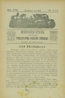 Miesięcznik galicyjskiego Towarzystwa Ochrony Zwierząt. R.17, nr 4/5 (kwiecień i maj 1893)