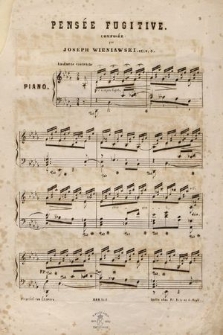 Pensée fugitive : pour piano : op. 8