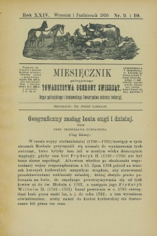 Miesięcznik galicyjskiego Towarzystwa Ochrony Zwierząt : Organ galicyjskiego i krakowskiego Towarzystwa ochrony zwierząt. R.24, nr 9/10 (wrzesień/październik 1900)