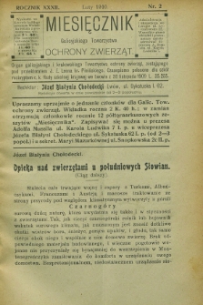 Miesięcznik Galicyjskiego Towarzystwa Ochrony Zwierząt : Organ galicyjskiego i krakowskiego Towarzystwa ochrony zwierząt. R.32, nr 2 (luty 1910)