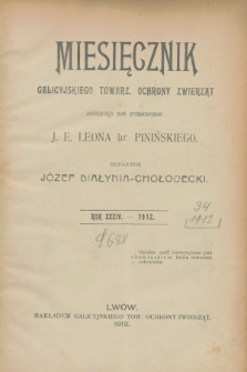 Miesięcznik Galicyjskiego Towarz. Ochrony Zwierząt. R.34, Spis rzeczy (1912)