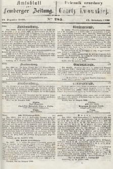 Amtsblatt zur Lemberger Zeitung = Dziennik Urzędowy do Gazety Lwowskiej. 1860, nr 285