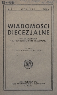 Wiadomości Diecezjalne : organ urzędowy Częstochowskiej Kurii Diecezjalnej. 1946, nr 2