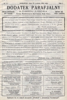 Dodatek Parafjalny do tygodnika „Niedziela” Parafji Wniebowzięcia Najświętszej Marji Panny. 1934, nr 47