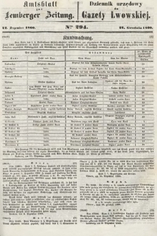 Amtsblatt zur Lemberger Zeitung = Dziennik Urzędowy do Gazety Lwowskiej. 1860, nr 294