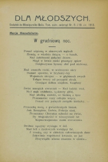 Dla Młodszych : dodatek do Miesięcznika Galic. Tow. ochr. zwierząt nr 11 i 12 z r. 1913 (listopad i grudzień)