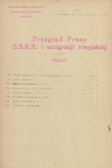 Przegląd Prasy Z.S.R.R. i emigracji rosyjskiej. 1927, nr 2 (7 października)