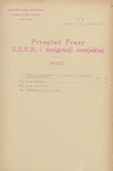 Przegląd Prasy Z.S.R.R. i emigracji rosyjskiej. 1927, nr 19 (16 listopada)