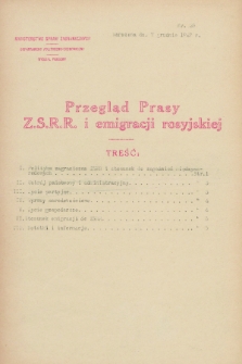 Przegląd Prasy Z.S.R.R. i emigracji rosyjskiej. 1927, nr 28 (7 grudnia)