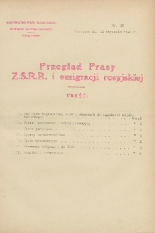 Przegląd Prasy Z.S.R.R. i emigracji rosyjskiej. 1928, nr 46 (23 stycznia)